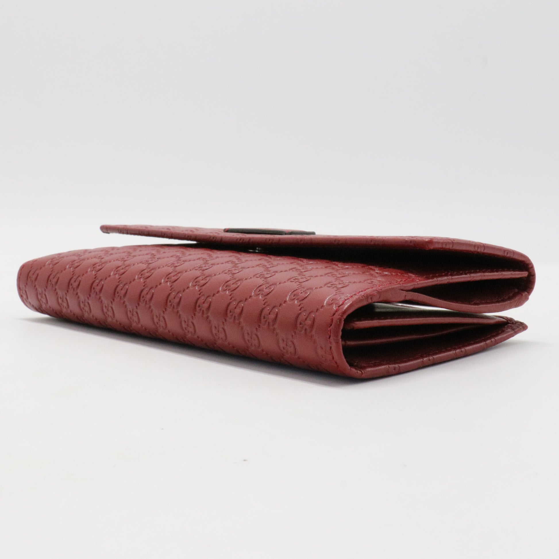 Microguccissima Continental Flap Wallet  Red