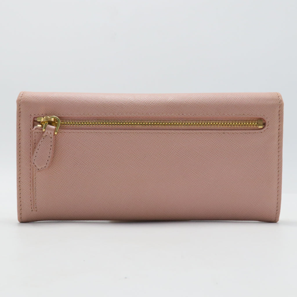 Long Wallet Safiano Leather Pink