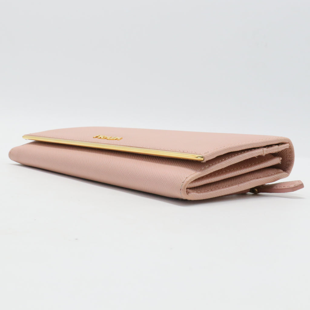Long Wallet Safiano Leather Pink