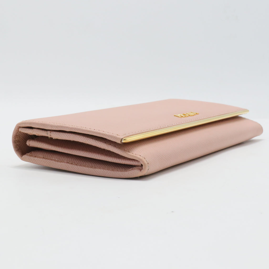 Long Wallet Safiano Leather Pink