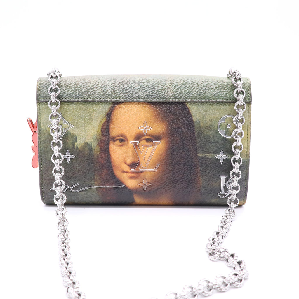 Louis Vuitton Chain Shoulder Bag Limited Edition Jeff Koons Da Vinci Print Canvas Twins LDJ2500