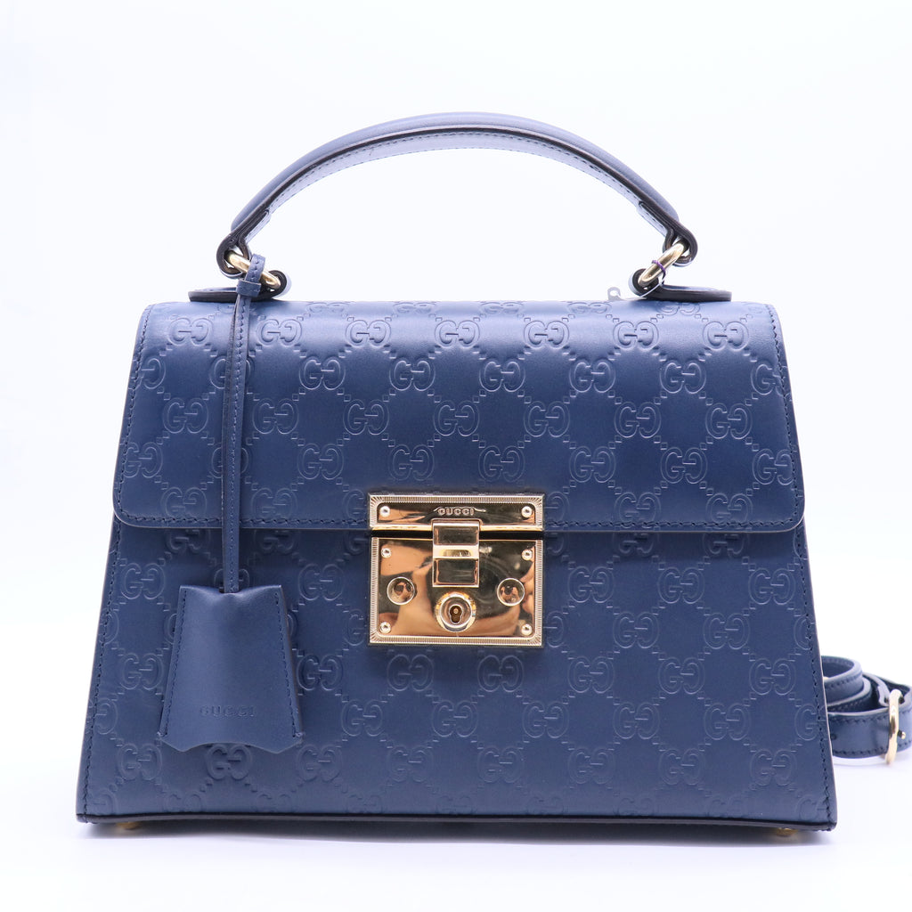 Gucci Padlock Top Handle Bag Guccissima Leather Small Twins LDJ2497