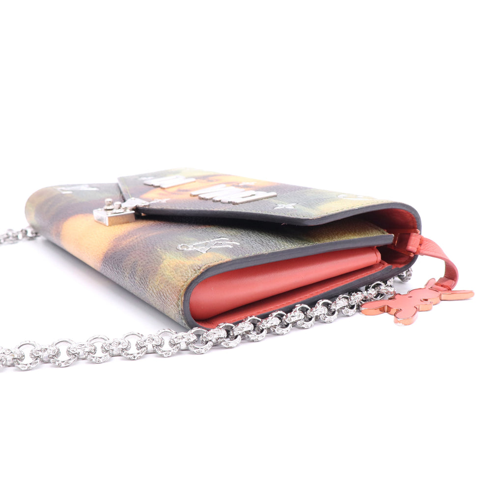 Louis Vuitton Chain Shoulder Bag Limited Edition Jeff Koons Da Vinci Print Canvas Twins LDJ2500