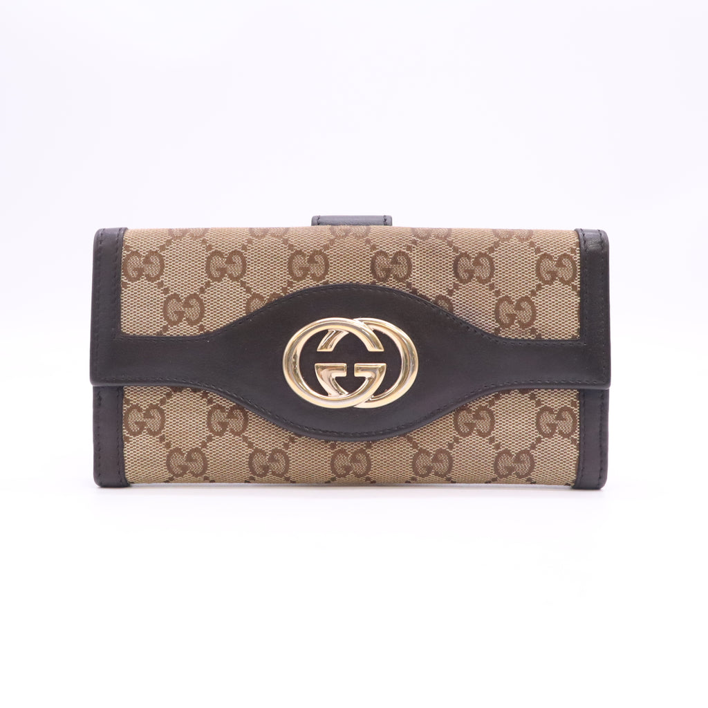 Gucci GG Canvas Interlocking G Continental Wallet W23343