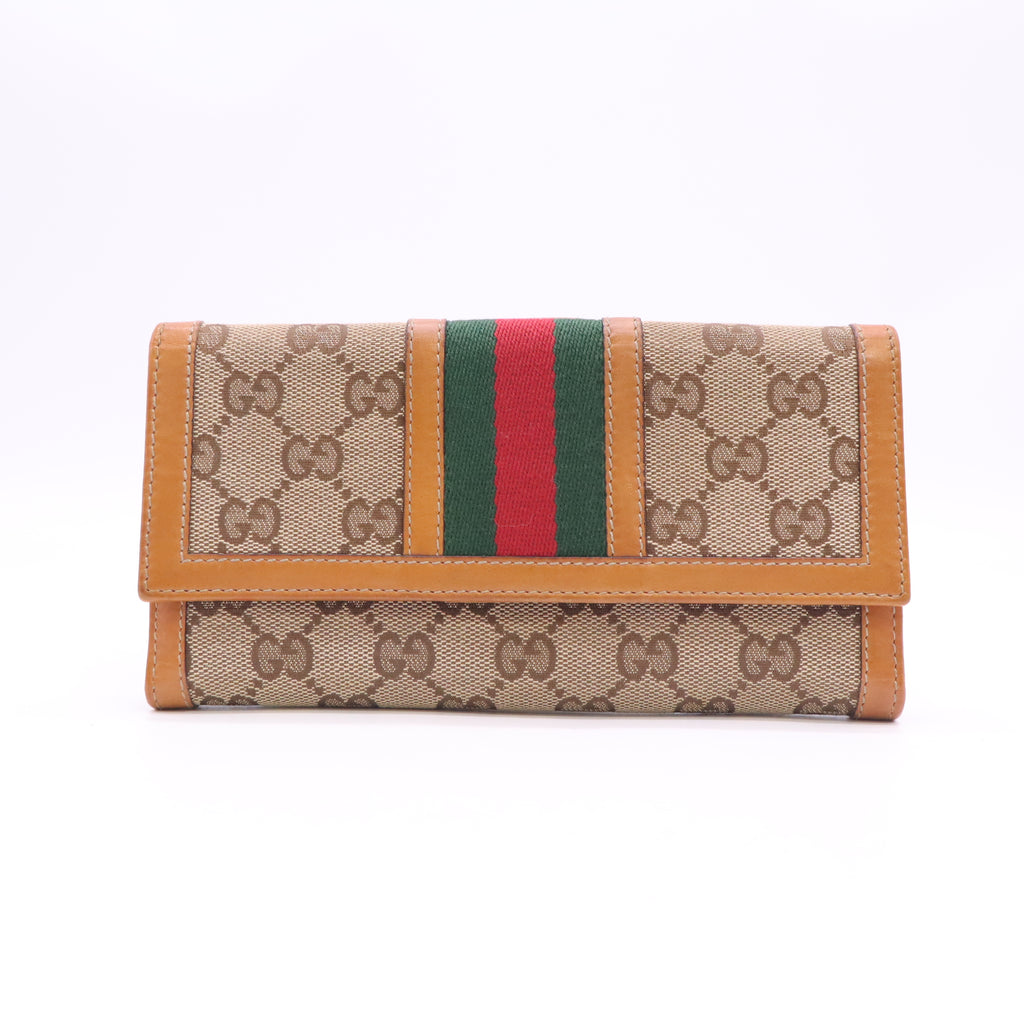 Gucci GG Canvas Web Continental Wallet W23340
