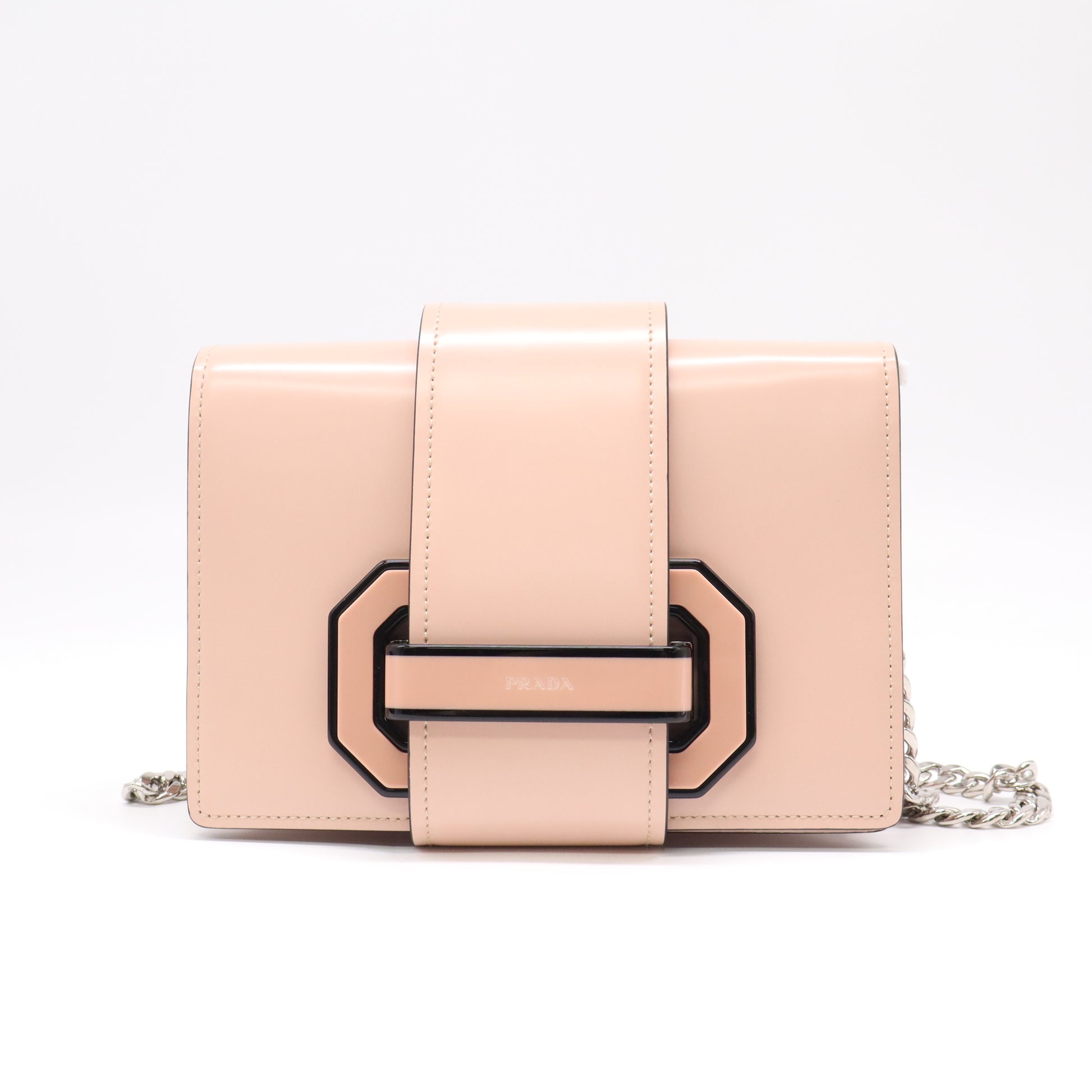 Prada City Calf Plex Ribbon Bag Pink Rosa Twins LDJ4723