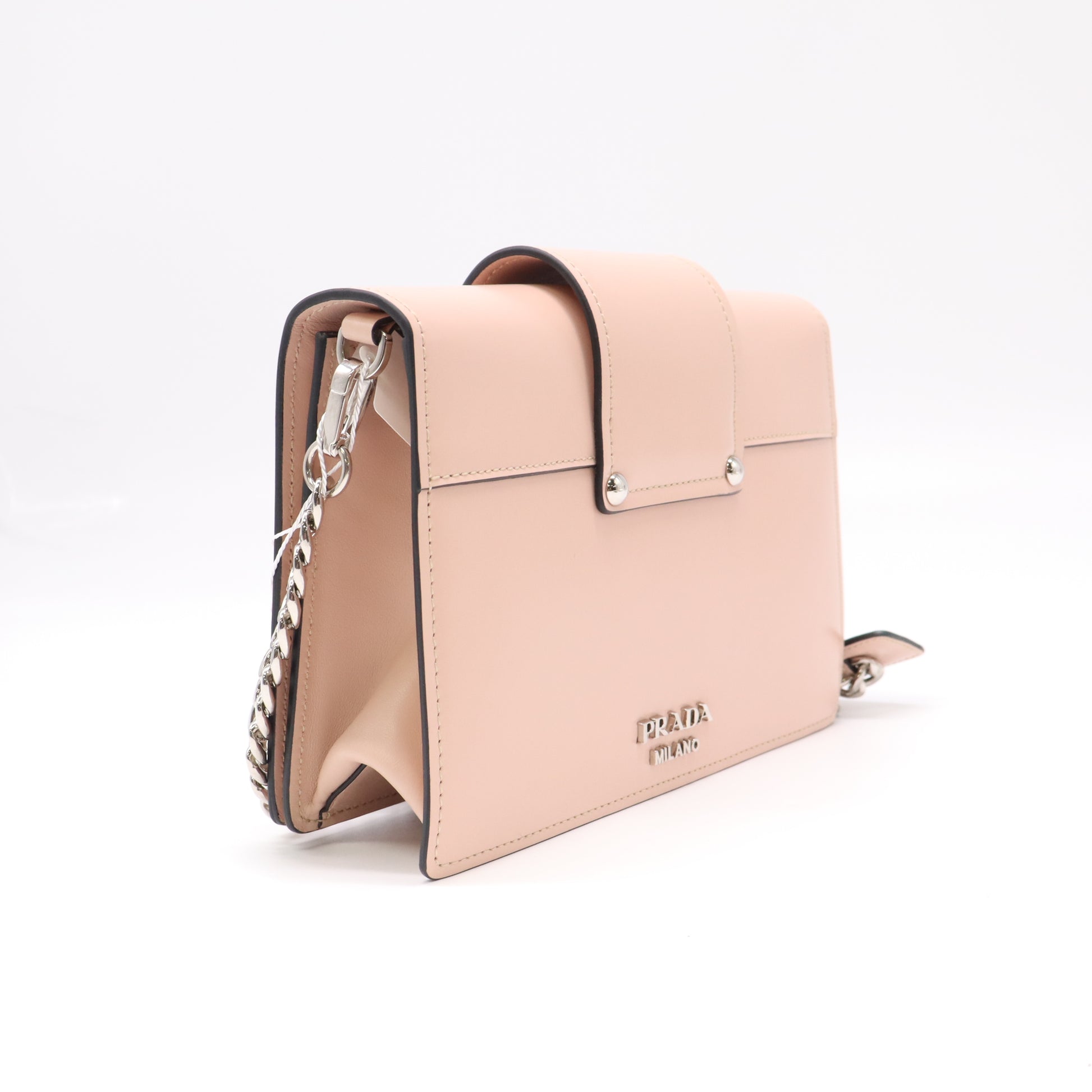 Prada City Calf Plex Ribbon Bag Pink Rosa Twins LDJ4723