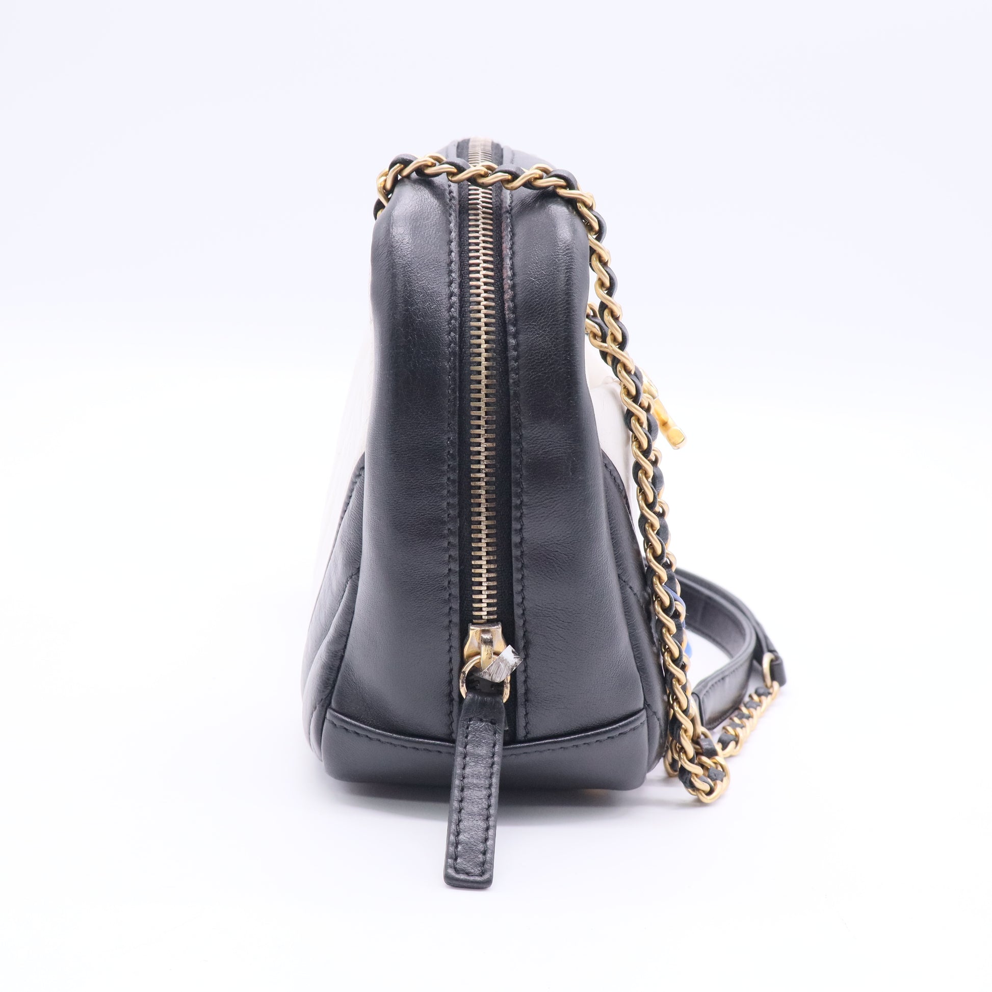 Chevron Camera Shoulder Bag Black Twins LDJ2474