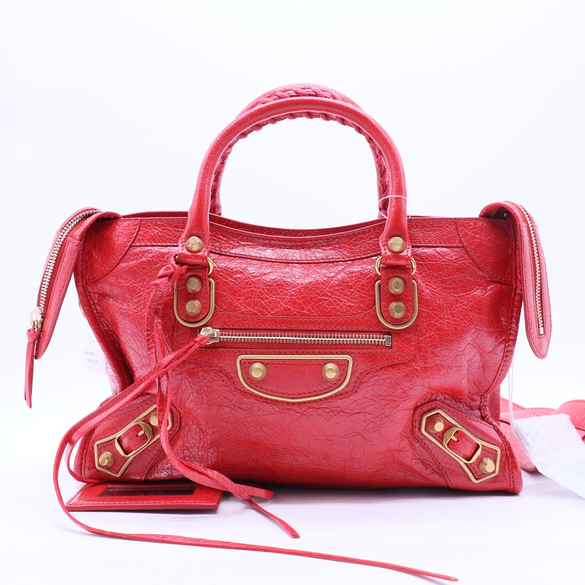 balenciaga City Classic Metallic Edge Bag Leather Mini Twins LDJ2496