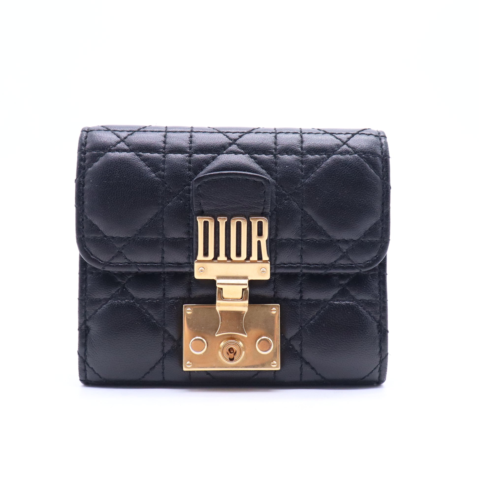 Lambskin Cannage Dioraddict Flap Wallet Black W21141