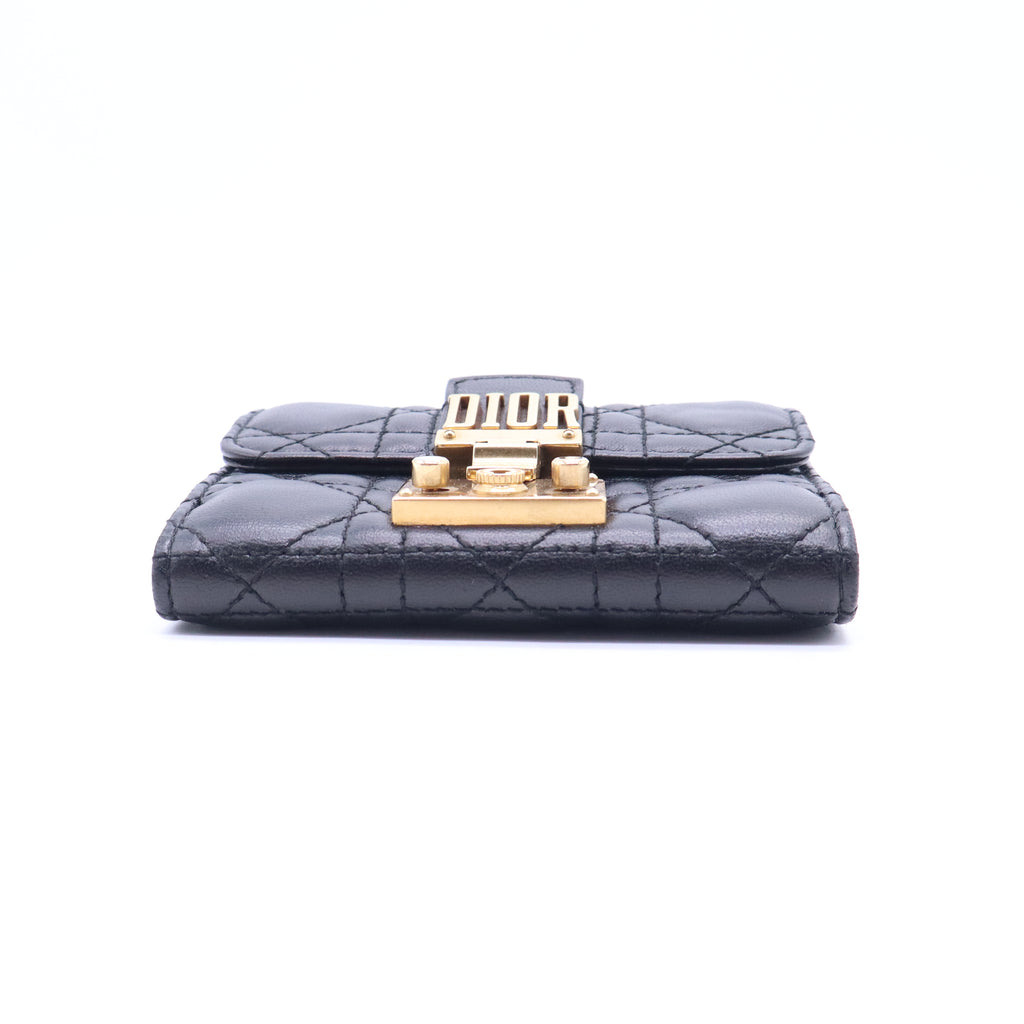 Lambskin Cannage Dioraddict Flap Wallet Black W21141