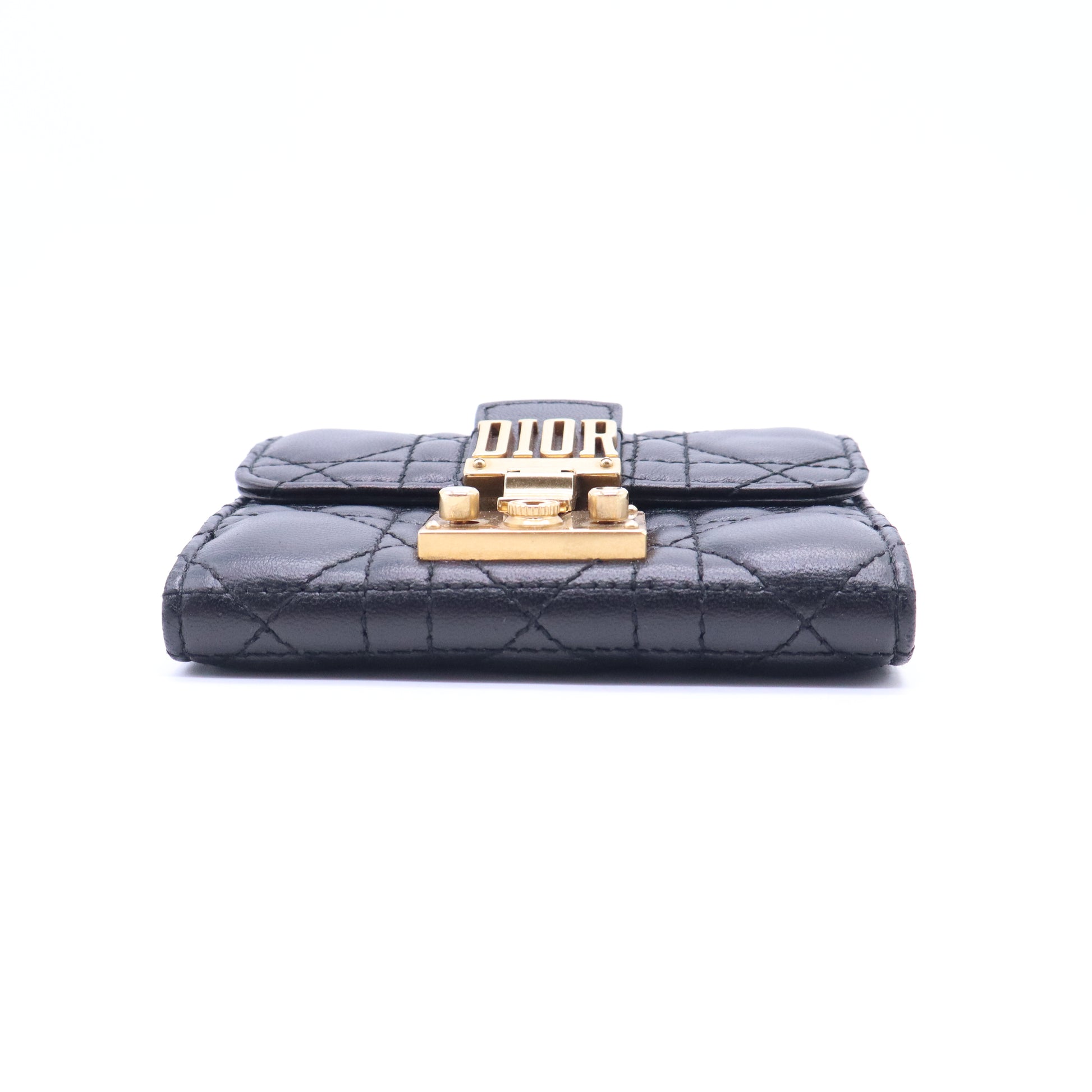Lambskin Cannage Dioraddict Flap Wallet Black W21141