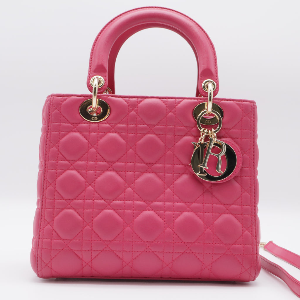 Lady Dior Bag Cannage Quilt Lambskin Medium