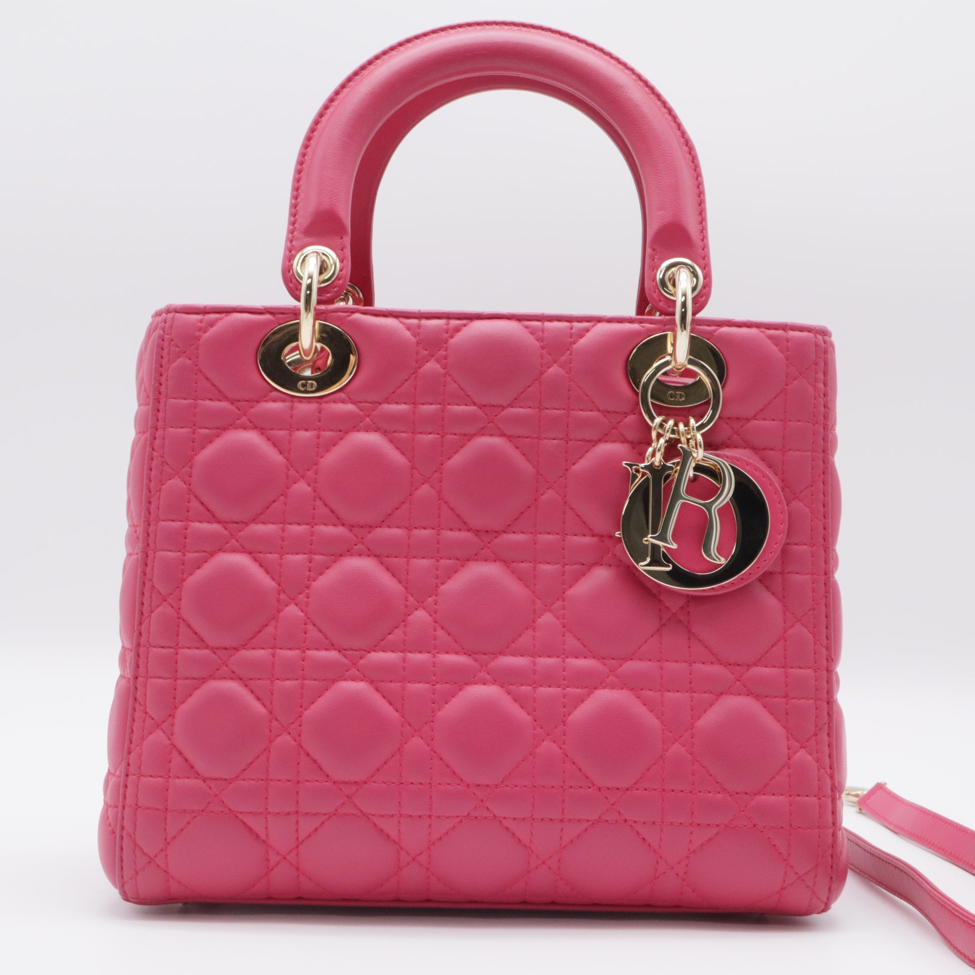 Lady Dior Bag Cannage Quilt Lambskin Medium