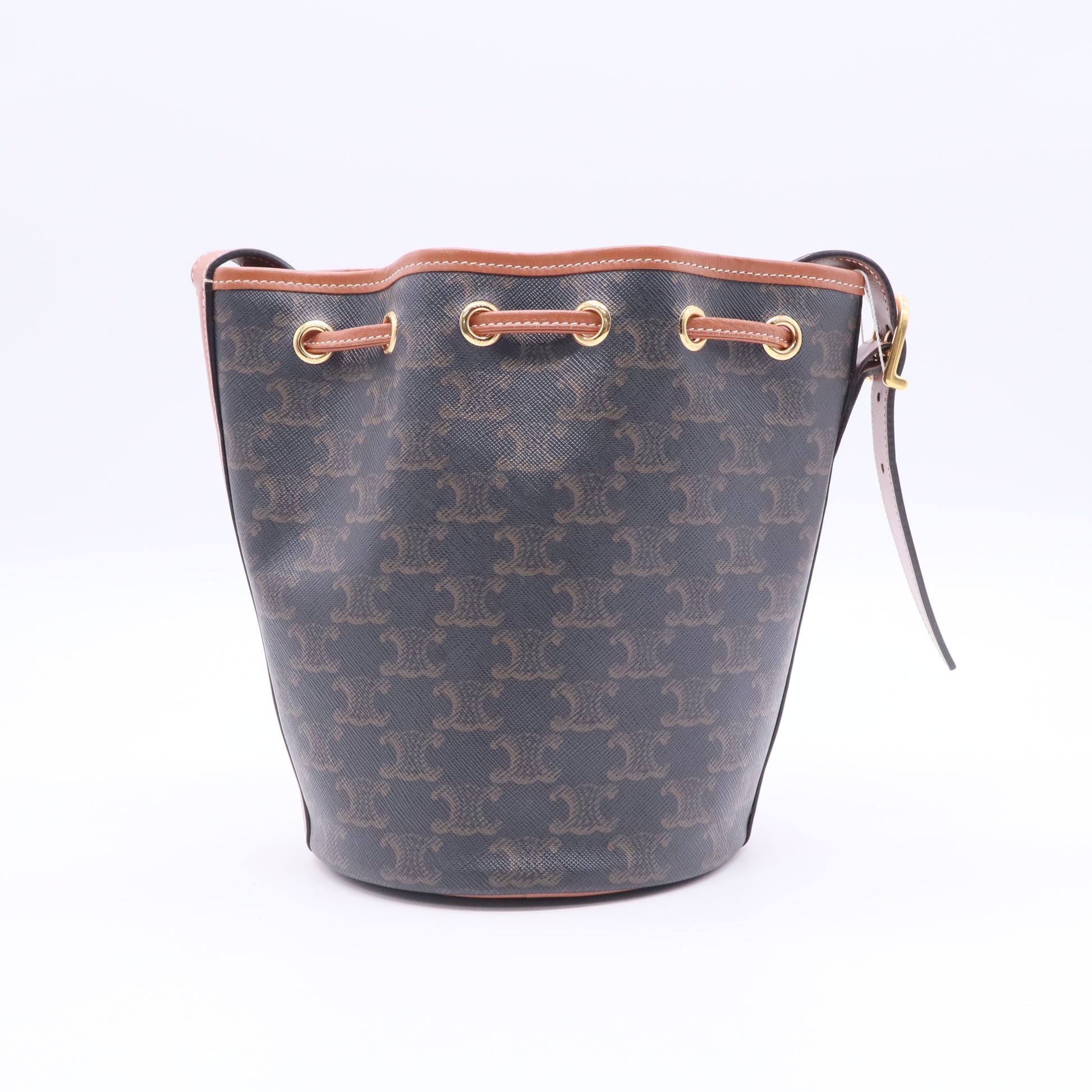Drawstring Bucket Bag Triomphe Coated Canvas Small Twins