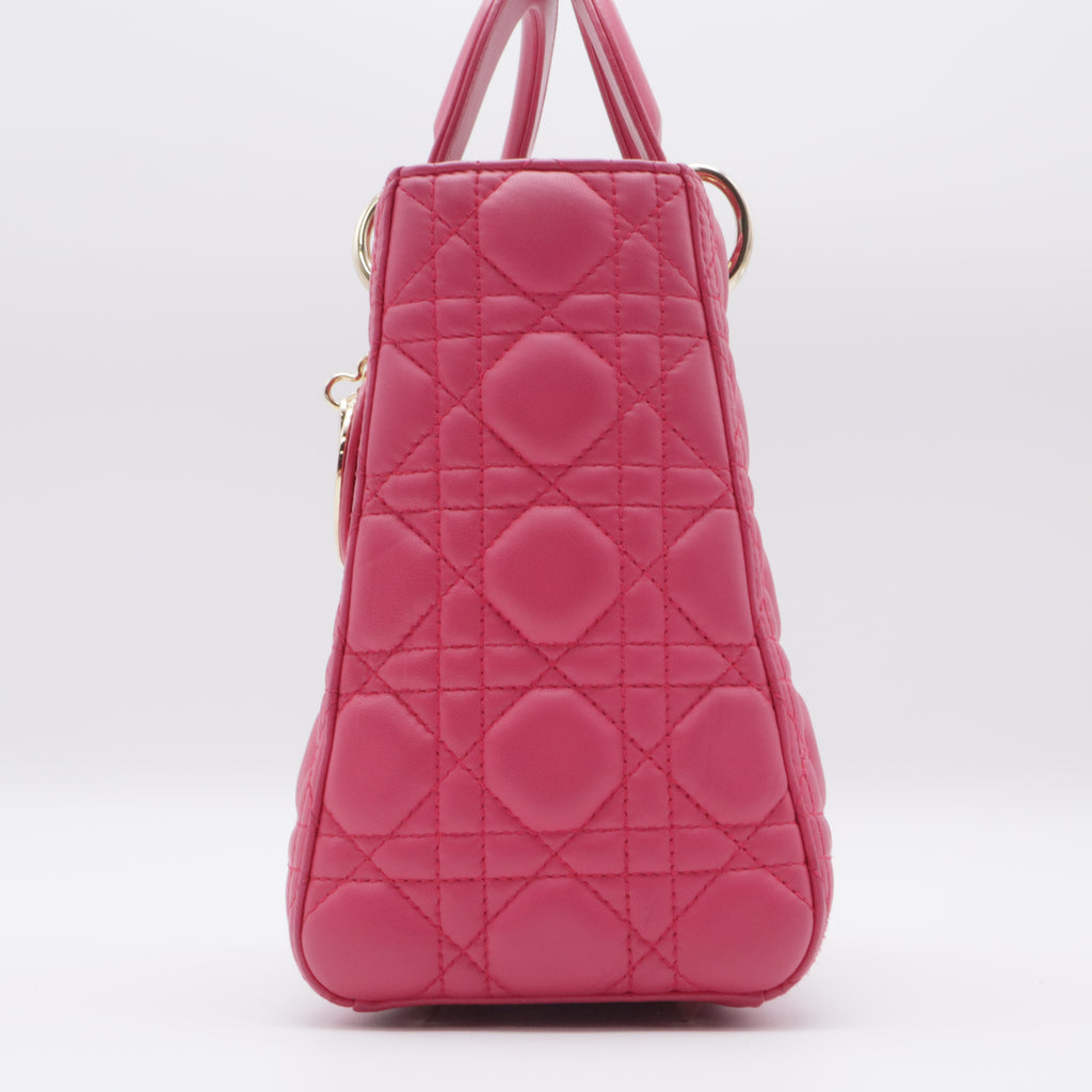 Lady Dior Bag Cannage Quilt Lambskin Medium