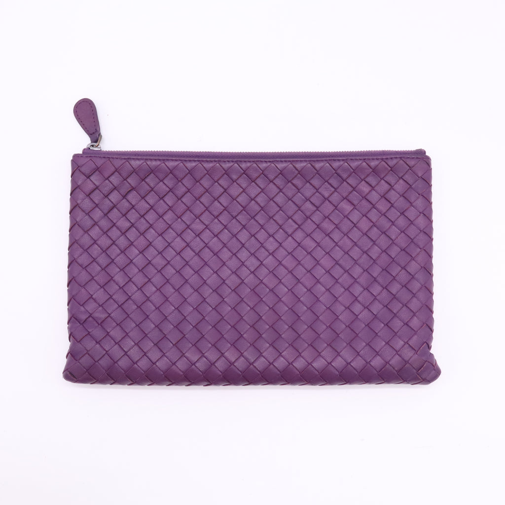 Bottega Veneta Large Nappa Intrecciato Flat Zip Biletto Pouch W23337