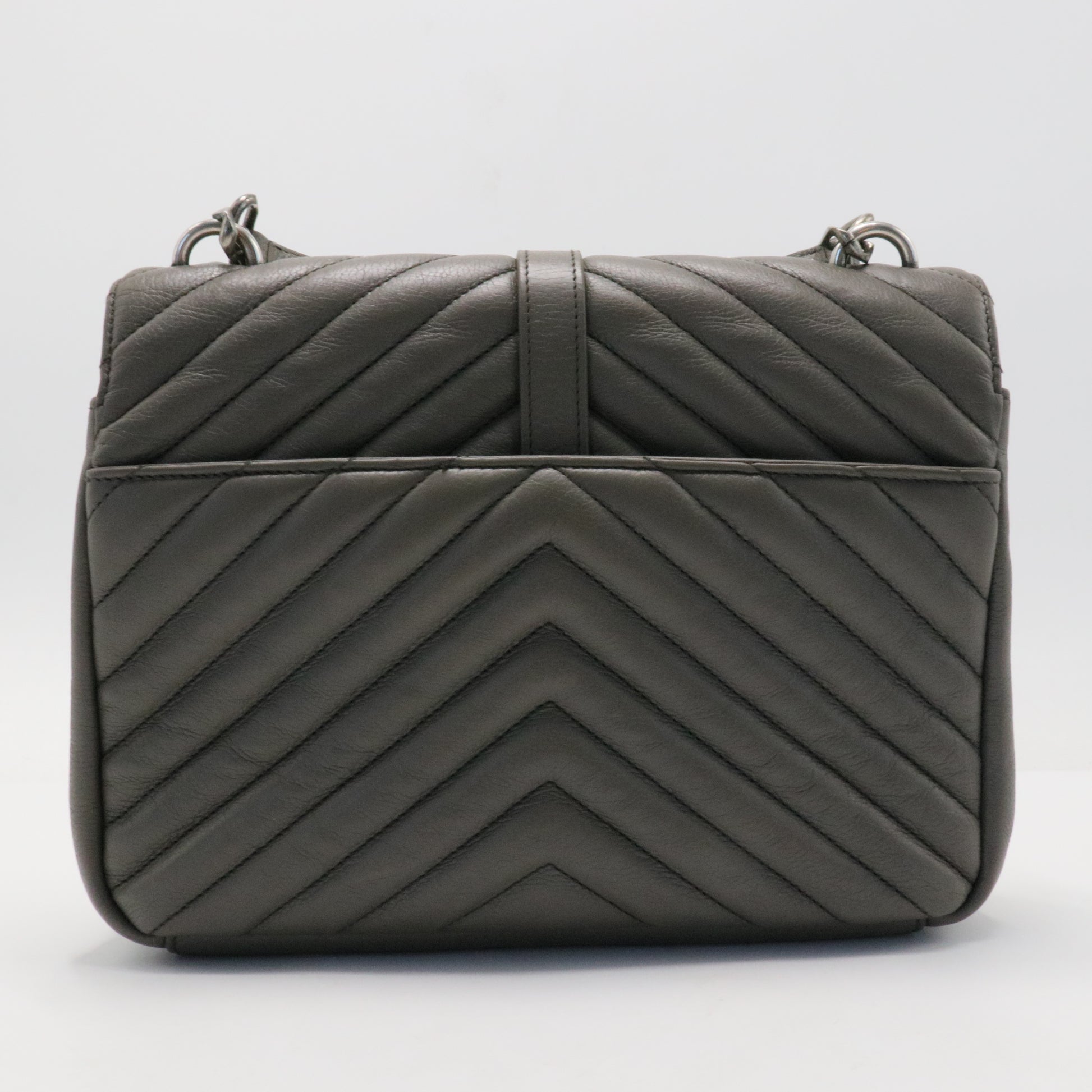 Sheepskin Matelasse Chevron Monogram Medium College Bag