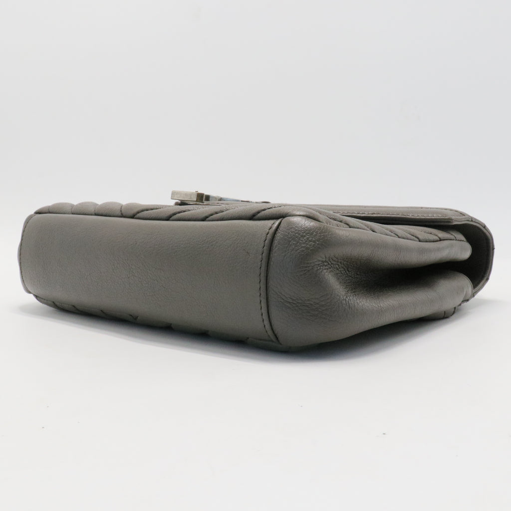 Sheepskin Matelasse Chevron Monogram Medium College Bag