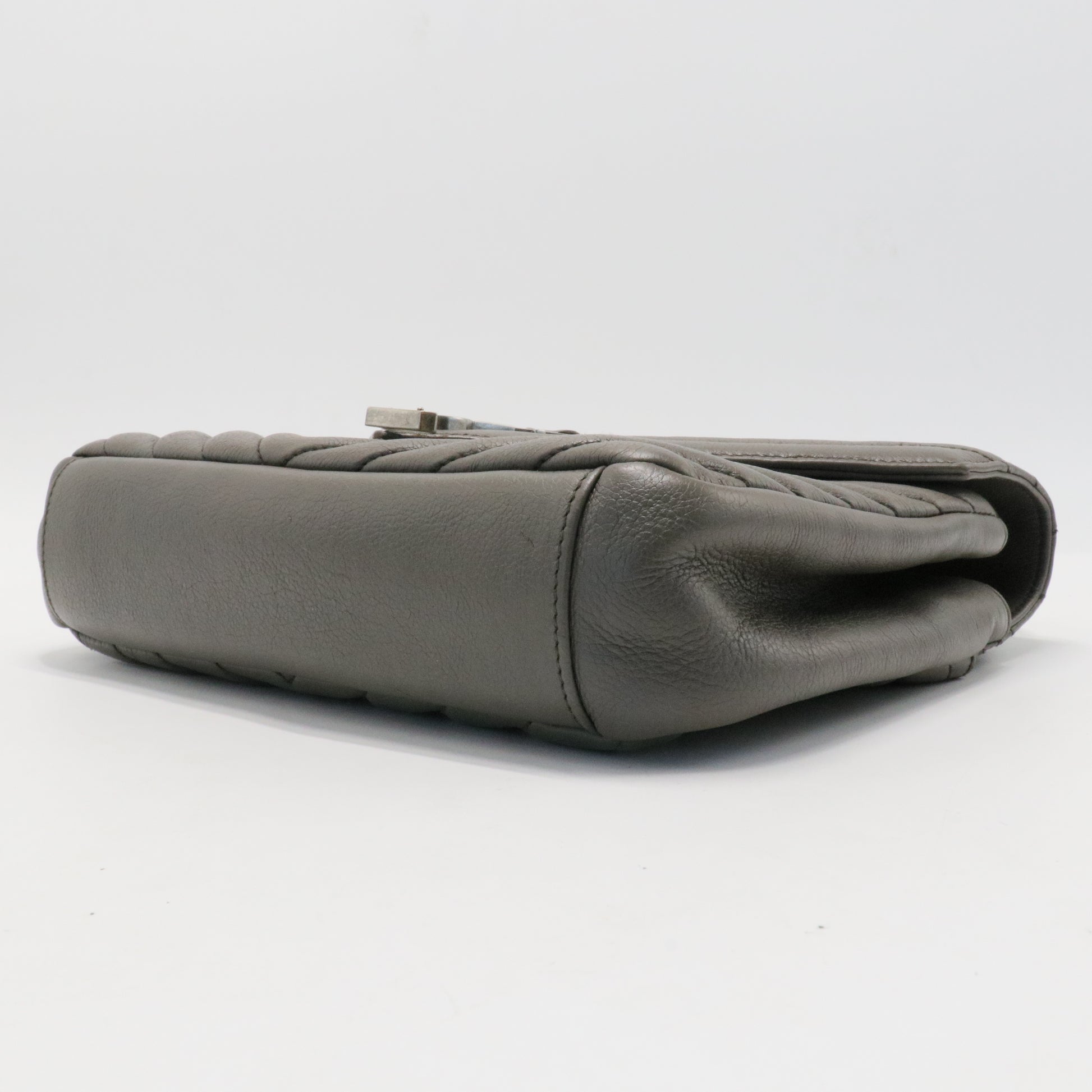 Sheepskin Matelasse Chevron Monogram Medium College Bag