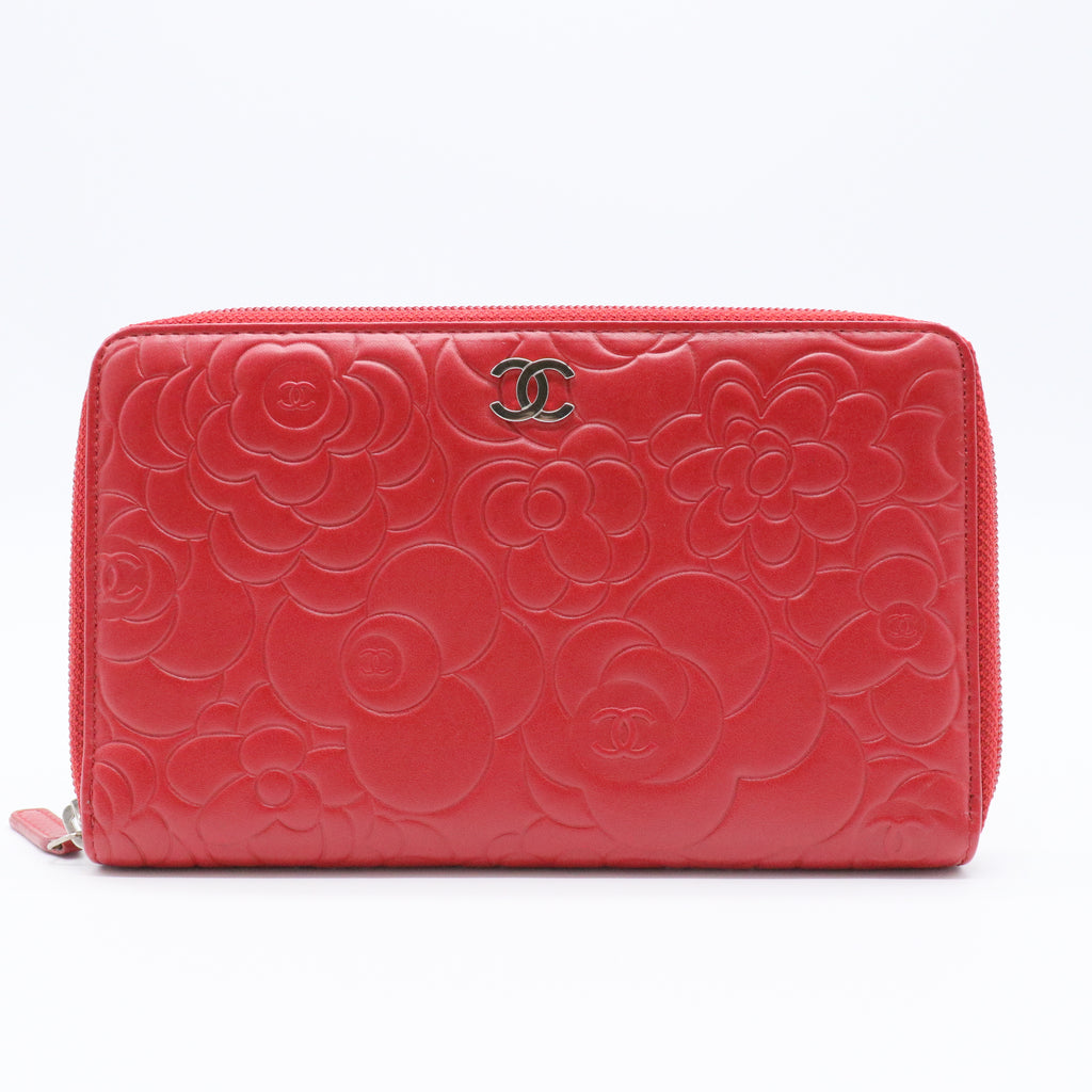 Zip Around Wallet Camellia Lambskin Small