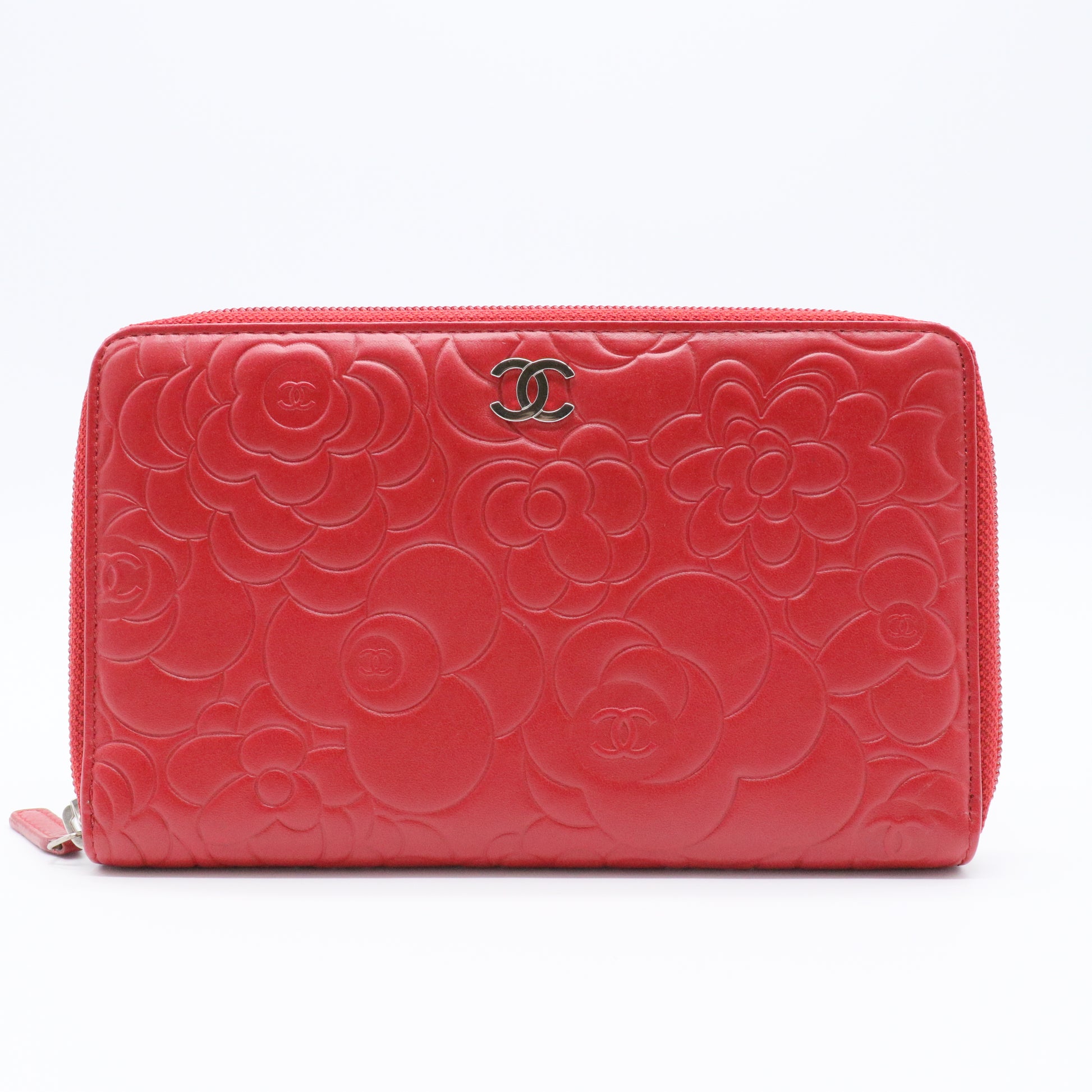 Zip Around Wallet Camellia Lambskin Small