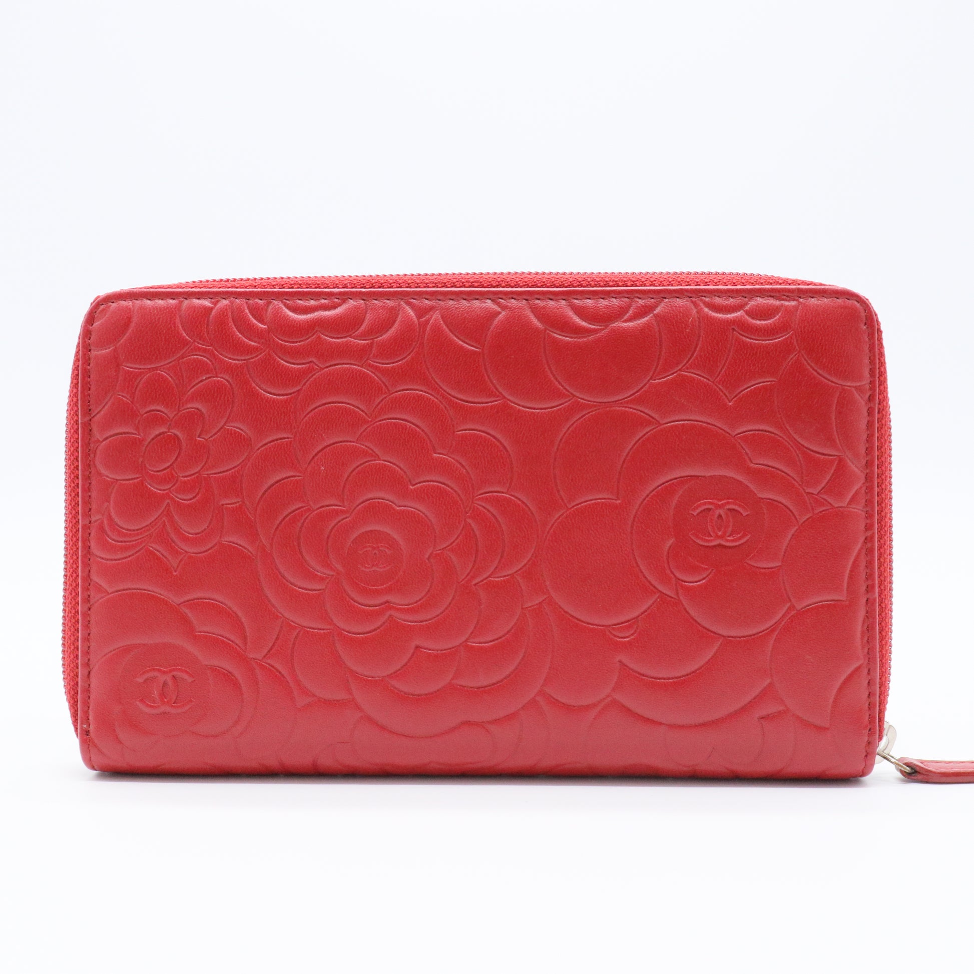 Zip Around Wallet Camellia Lambskin Small