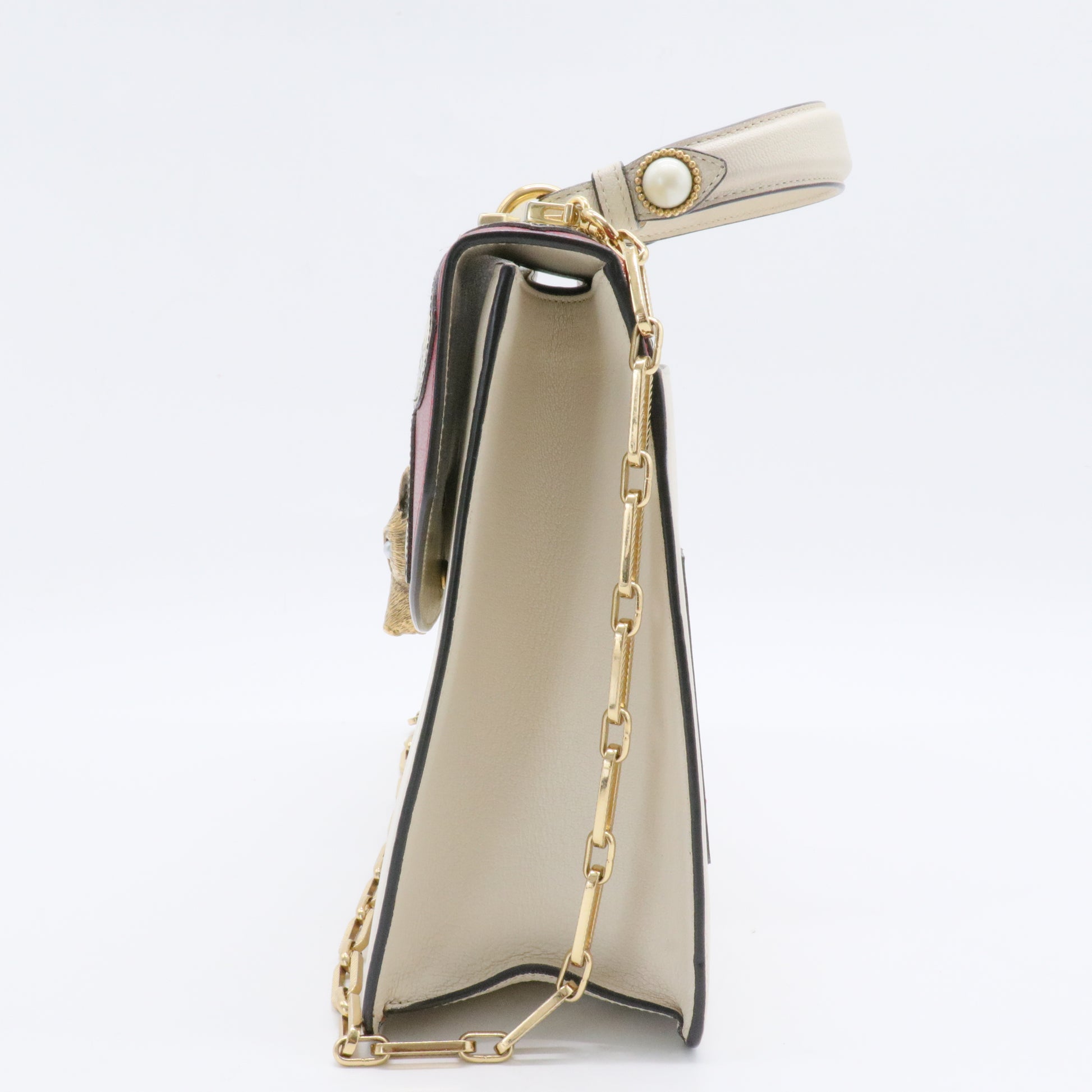 Broche Flap Bag Leather with Snakeskin