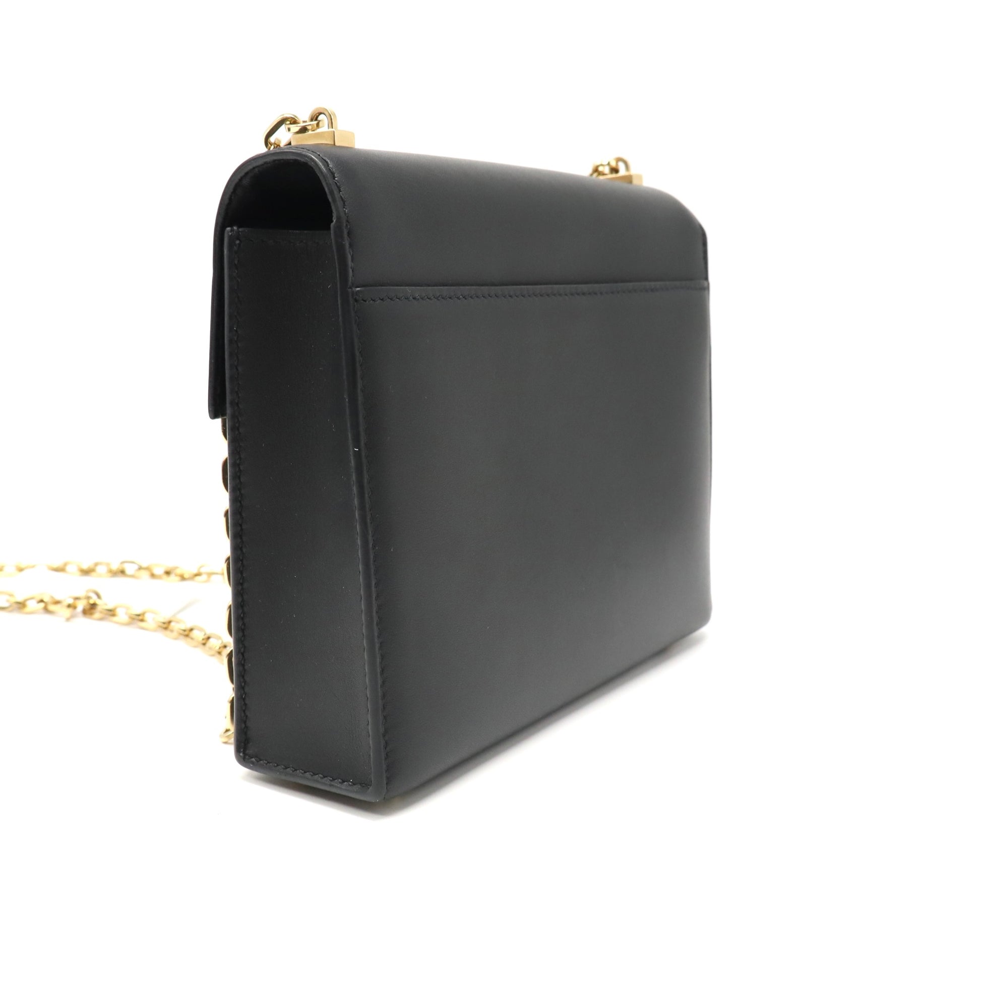 Hermes Chevre Mysore Verrou Clutch Black twins LDJ4788