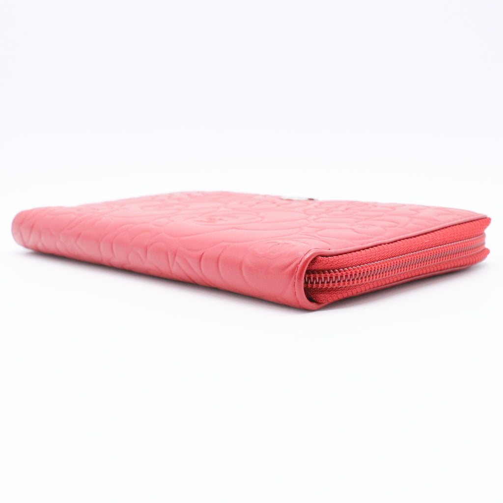 Zip Around Wallet Camellia Lambskin Small