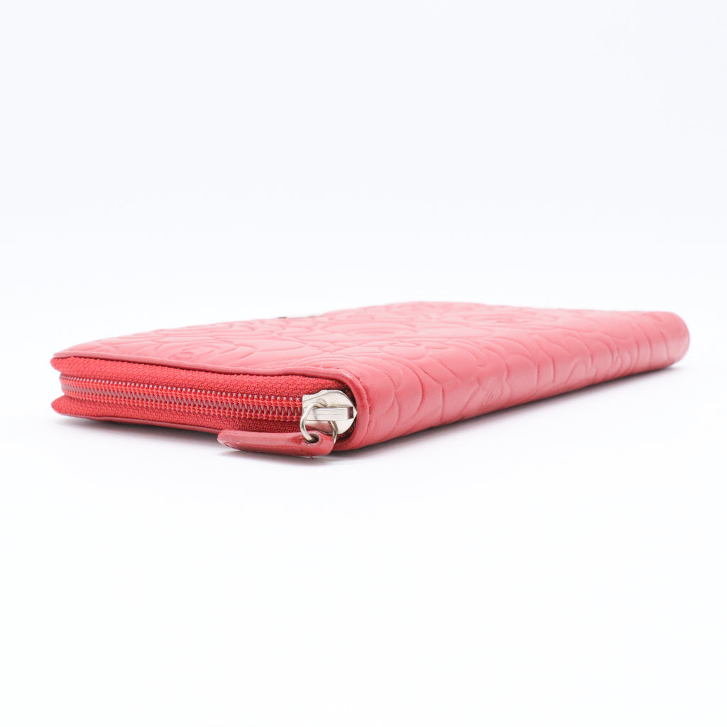 Zip Around Wallet Camellia Lambskin Small