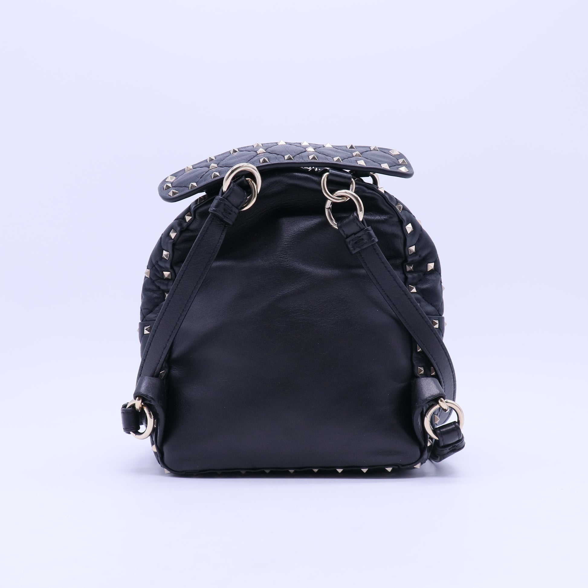 Lambskin VLTN Print Quilted Mini Rockstud Spike Backpack Black B20754