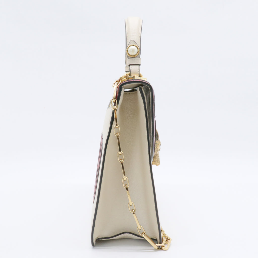 Broche Flap Bag Leather with Snakeskin