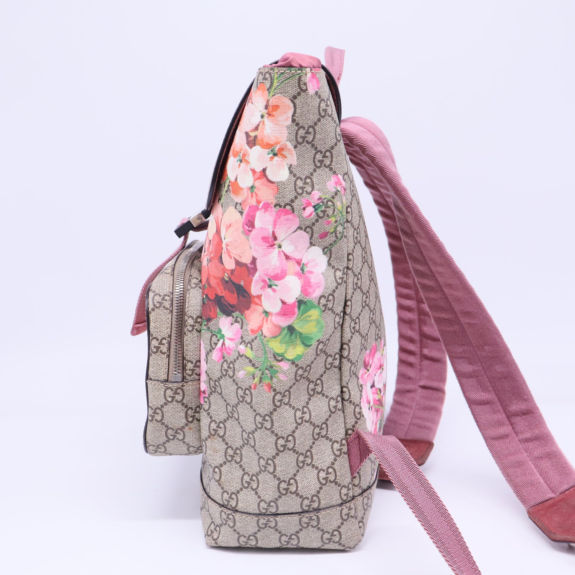 Buckle Backpack Blooms Print GG Coated Canvas Medium B20672