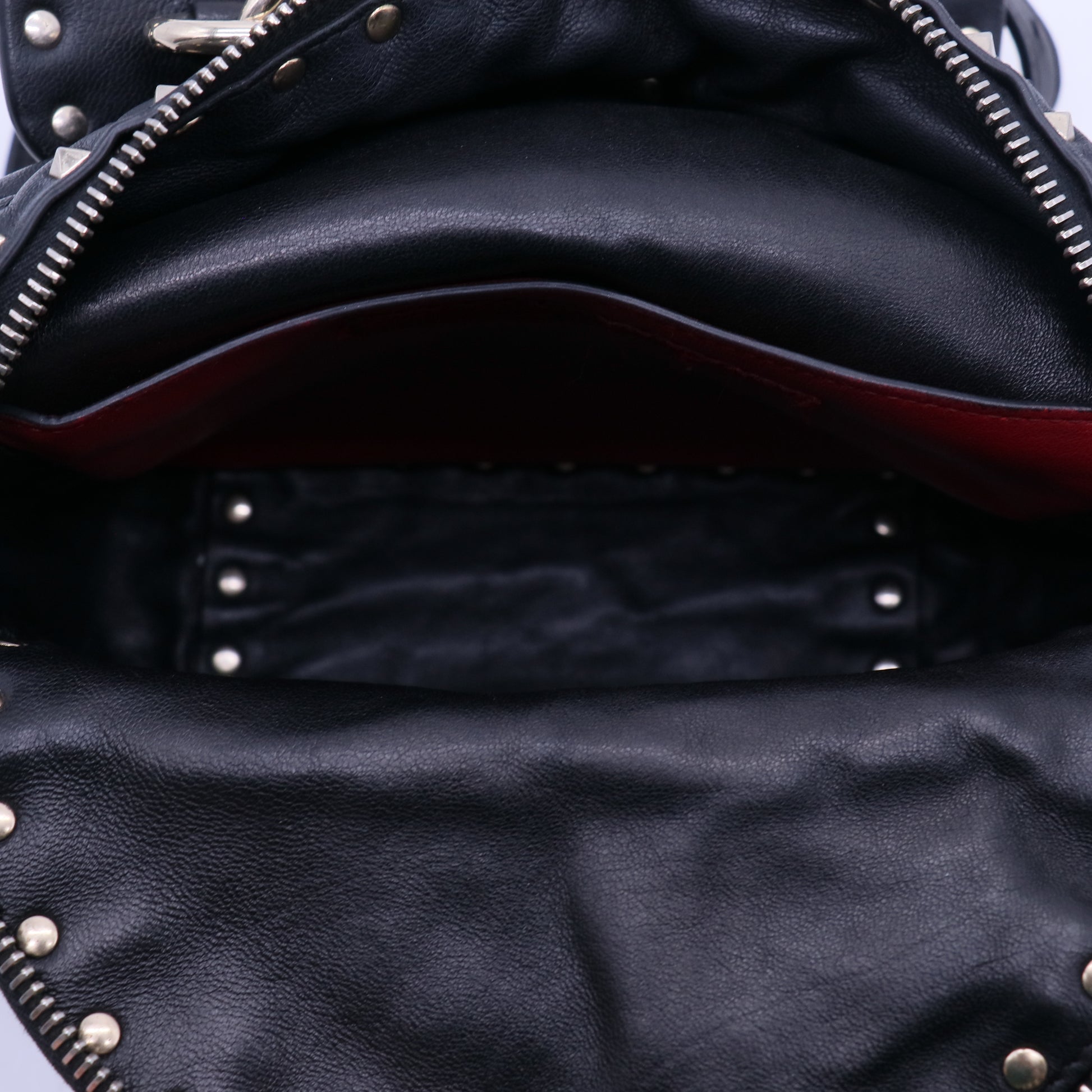 Lambskin VLTN Print Quilted Mini Rockstud Spike Backpack Black B20754