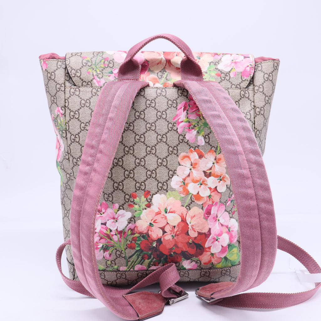 Buckle Backpack Blooms Print GG Coated Canvas Medium B20672