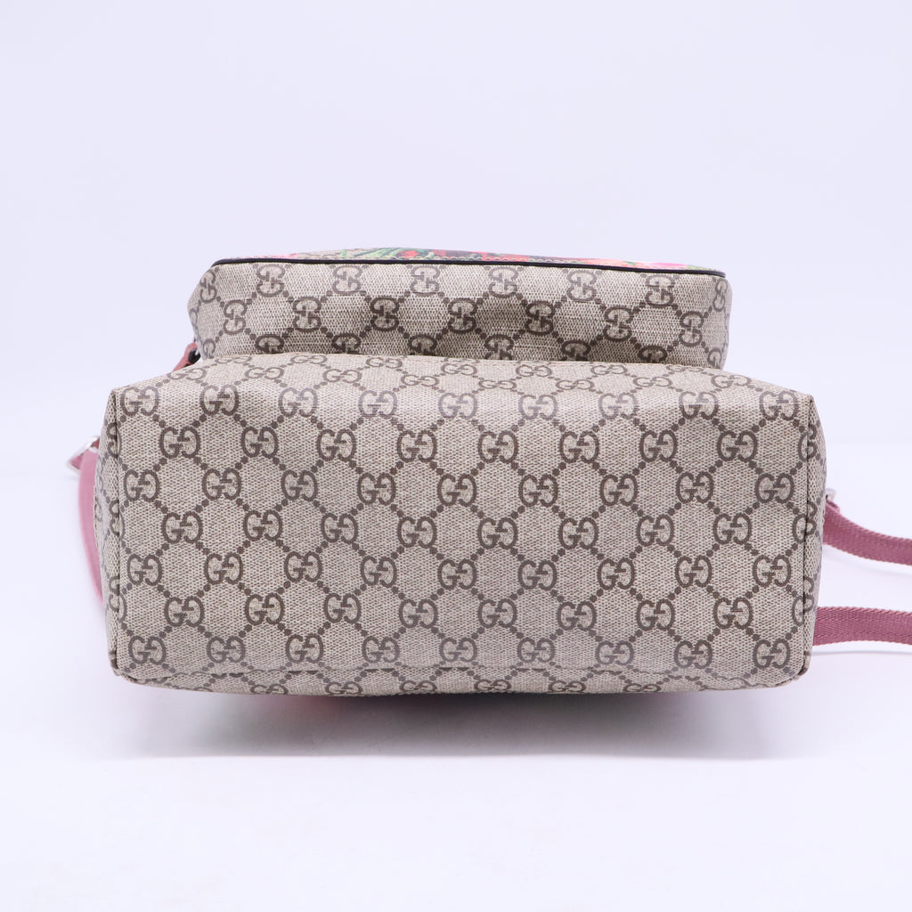 Buckle Backpack Blooms Print GG Coated Canvas Medium B20672