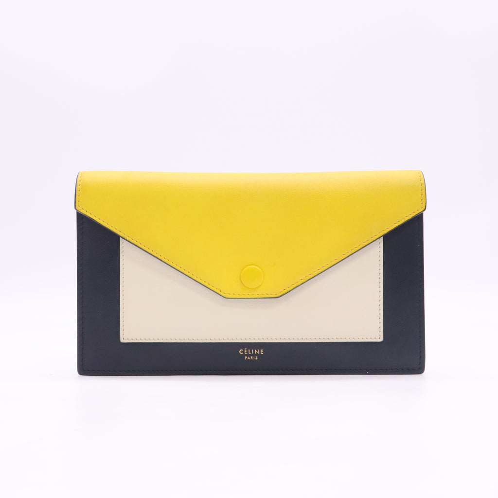 Pocket Envelope Wallet on Chain Leather Large W23283