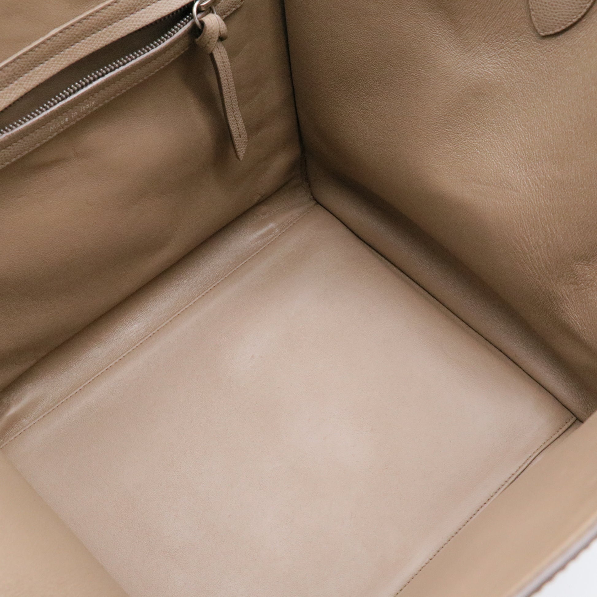 Taupe Pebbled Leather Medium Phantom Luggage Tote Bag twins