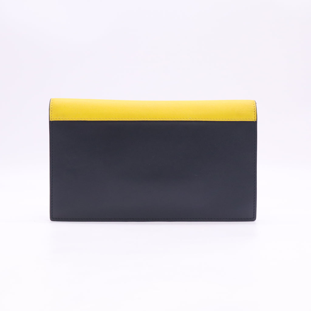 Pocket Envelope Wallet on Chain Leather Large W23283