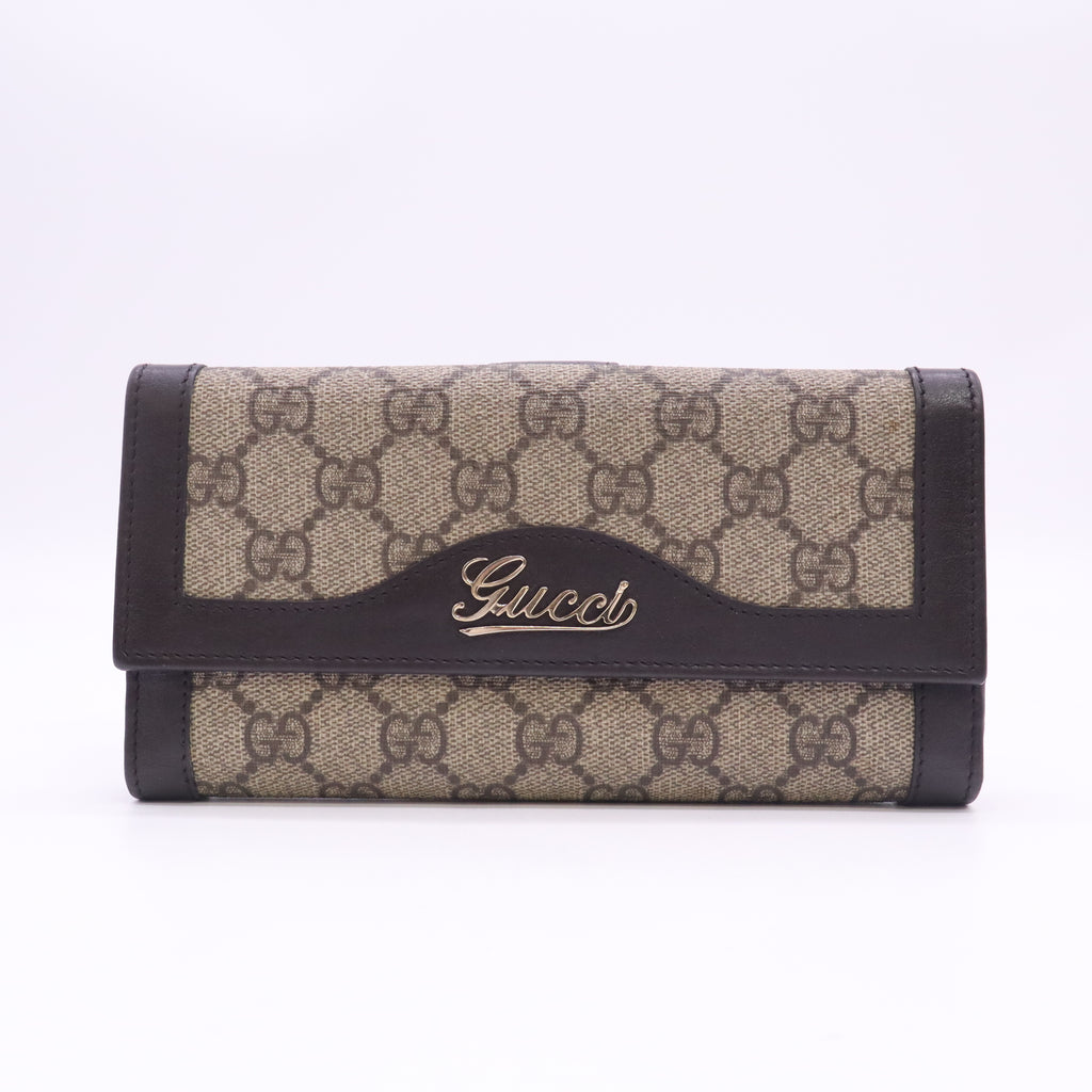 Gucci GG Canvas Script Logo Continental Wallet W23342