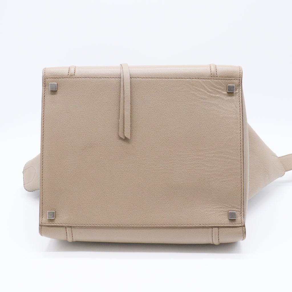 Taupe Pebbled Leather Medium Phantom Luggage Tote Bag twins