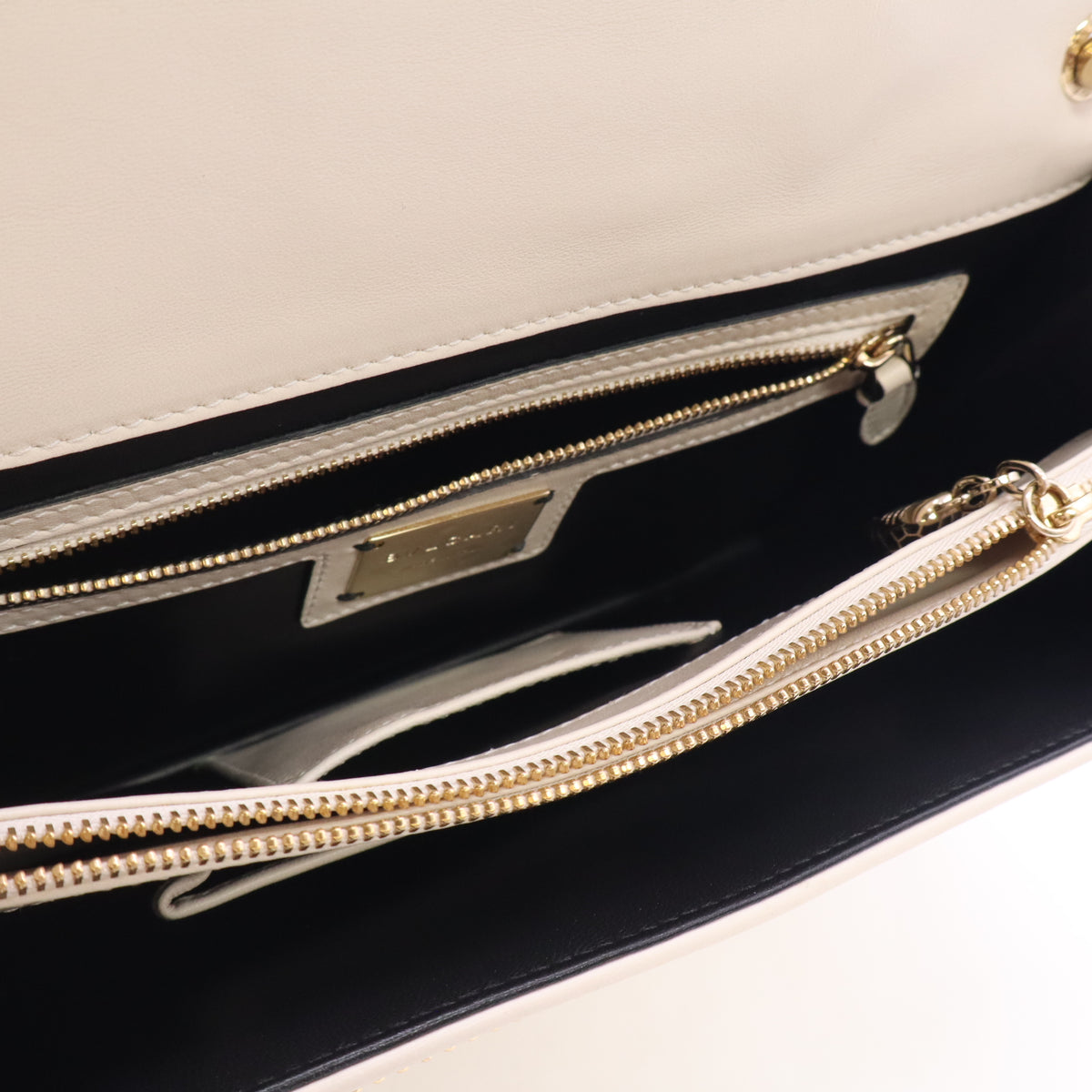 Quilted Nappa Smooth Calfskin Serpenti Forever Diamond Blast Shoulder Bag Ivory B24242
