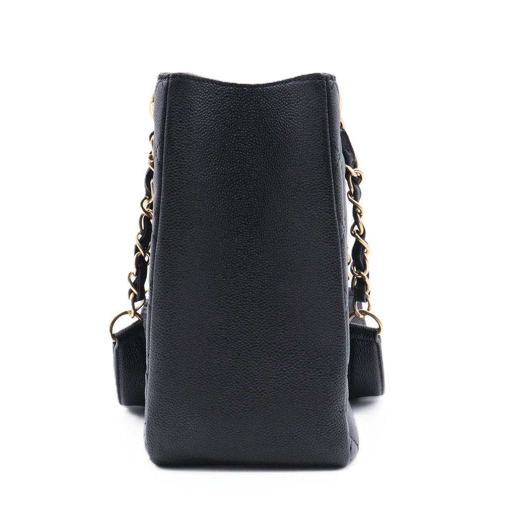 Caviar Quilted Grand Shopping Tote GST Black twins B23322