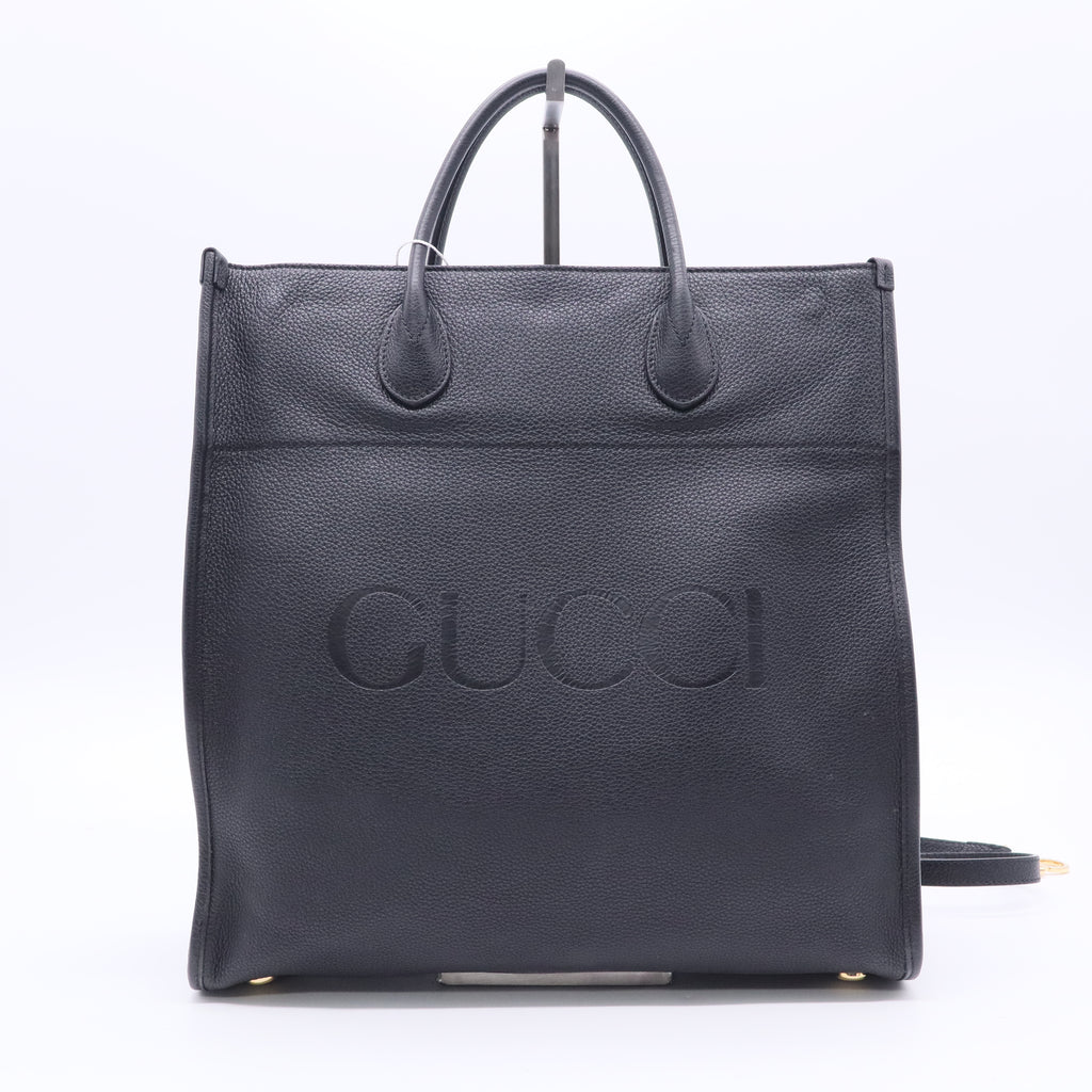 Logo Tote Embossed Leather Large Twins LDJ2490
