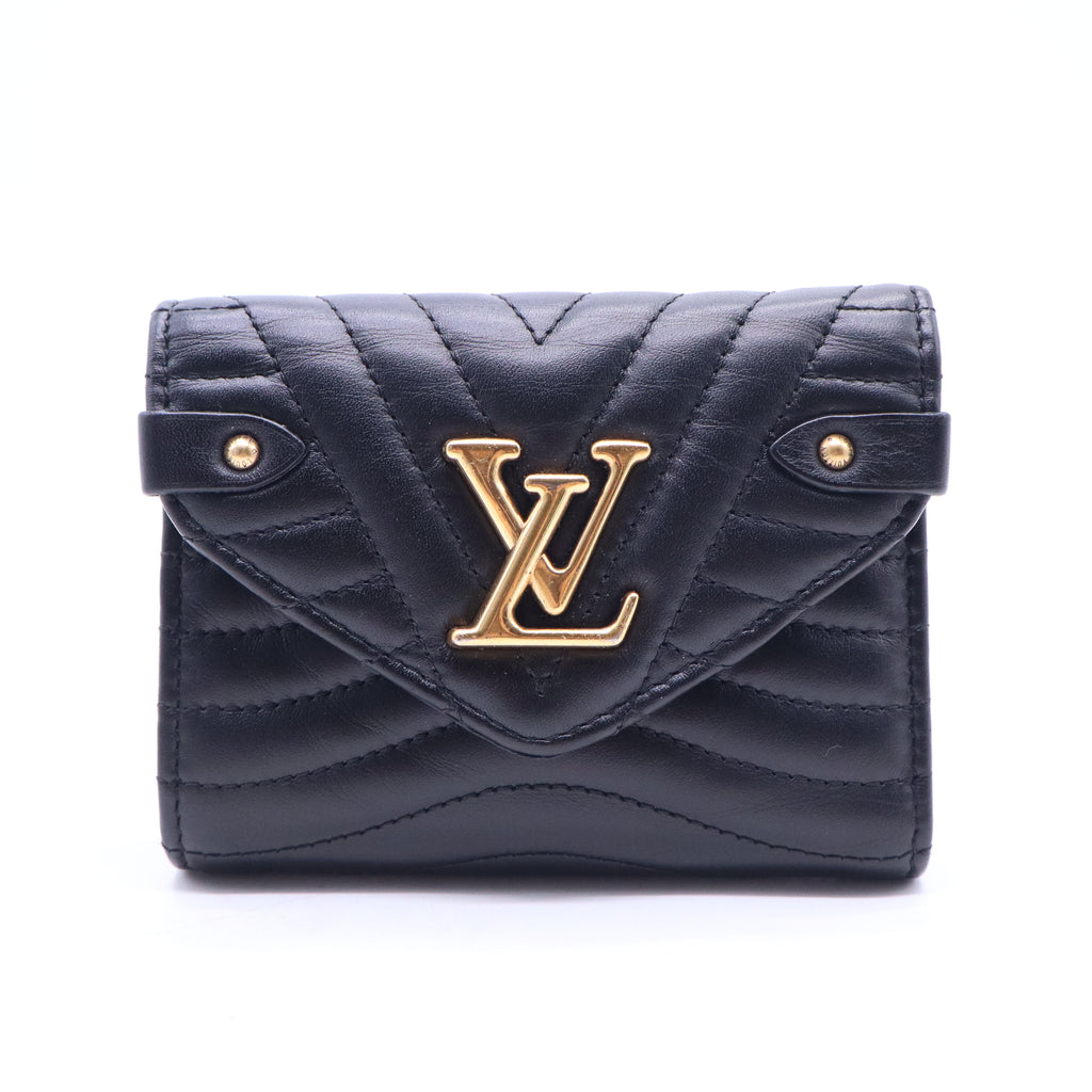 Louis Vuitton Calfskin New Wave Compact Wallet Black W21137