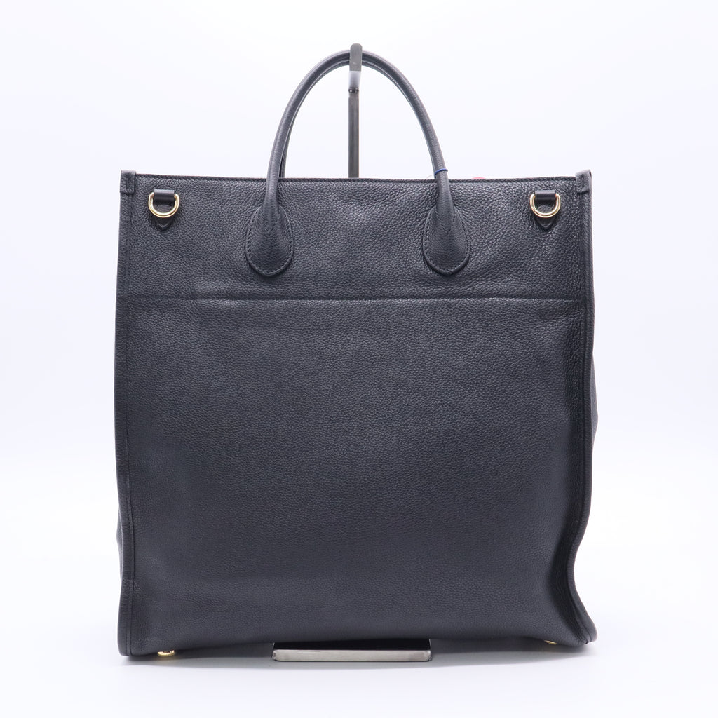 Logo Tote Embossed Leather Large Twins LDJ2490