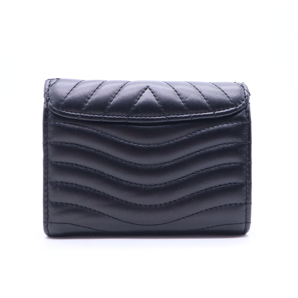 Louis Vuitton Calfskin New Wave Compact Wallet Black W21137