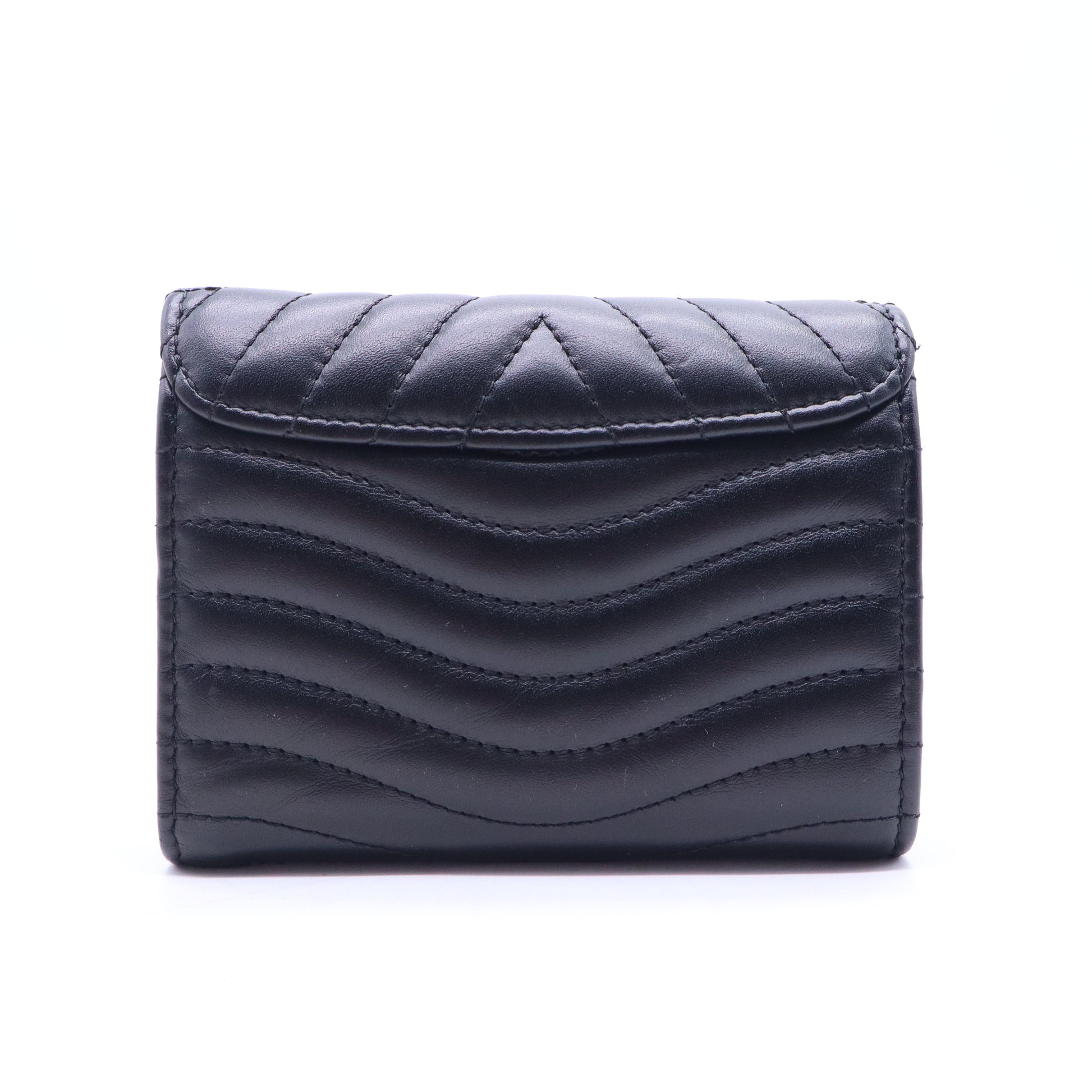Louis Vuitton Calfskin New Wave Compact Wallet Black W21137