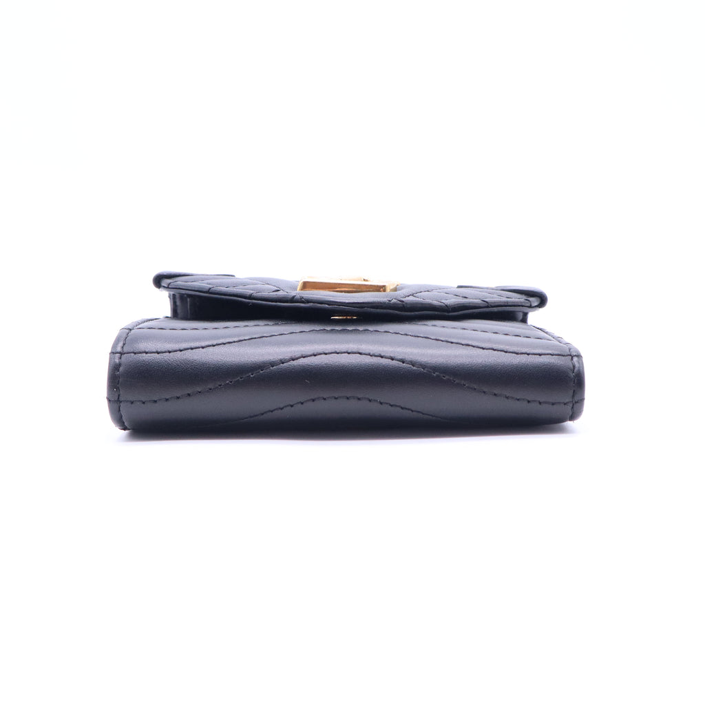 Louis Vuitton Calfskin New Wave Compact Wallet Black W21137